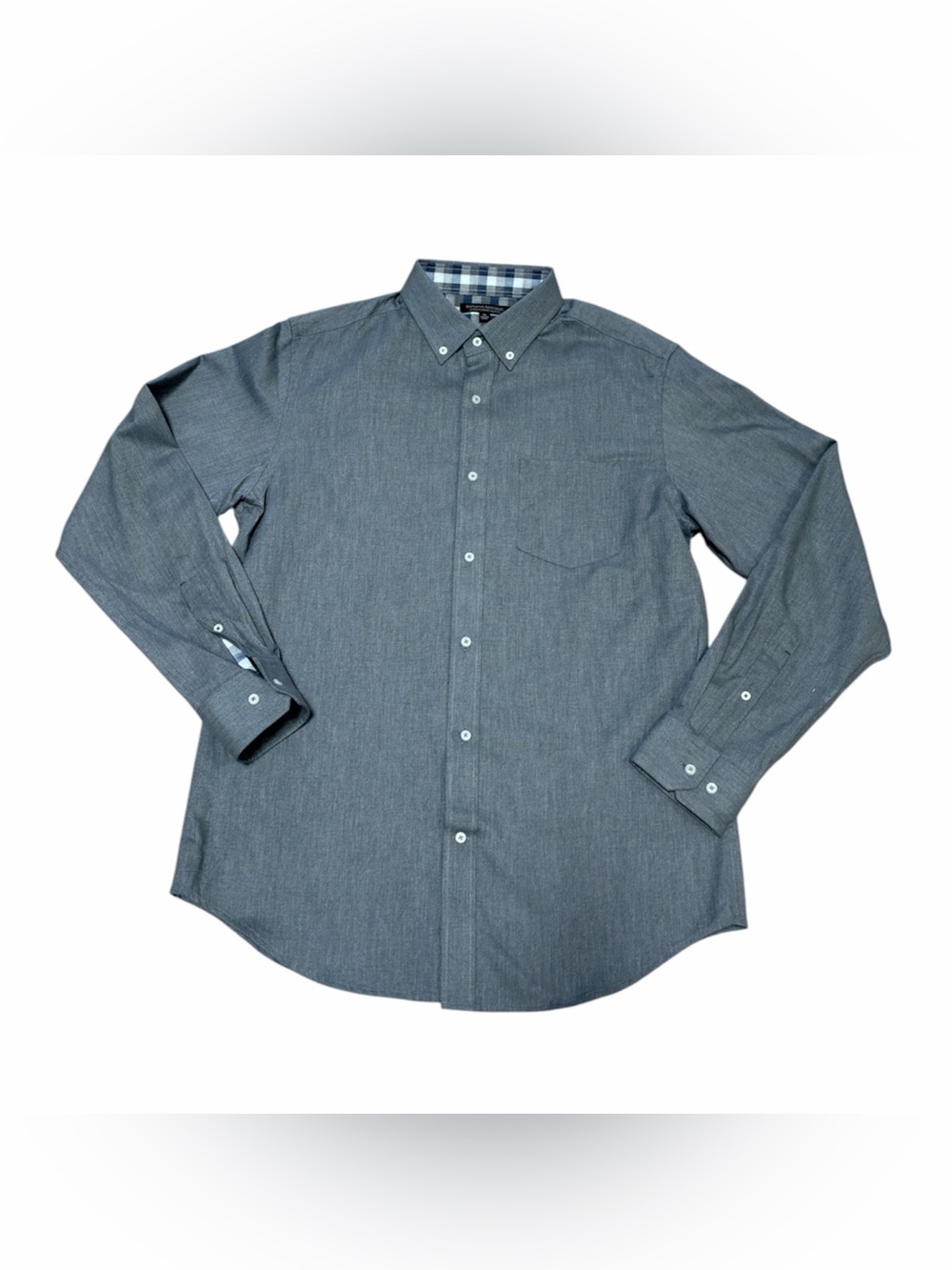 Banana Republic Luxe Flannel Men's Long Sleeve Slim Fit Twill Shirt Gray M